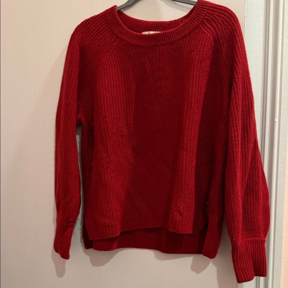 Madewell (Re)sourced Cashmere Fisherman Sweater Large in Garnet